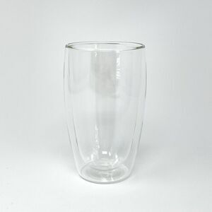 Bodum PAVINA 450mL 15oz Double-Wall Insulated Tall Glass Coffee Mug Cup Clear